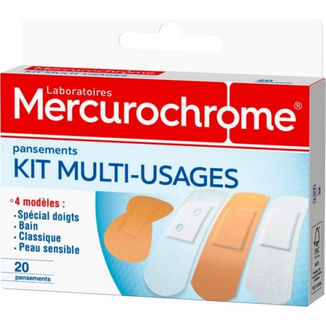 MERCUROCHROME Pansements Kit Multi-Usages 20 pansements