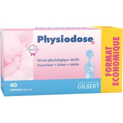 PHYSIODOSE Sérum Physiologique Format Economique 40 unidoses de 5ml