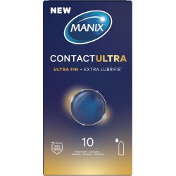 MANIX Préservatif Contact Ultra et Extra Lubrifié 10 préservatif