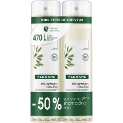 KLORANE Shampooing Sec à l'Avoine & Céramide lot de 2 sprays de 150ml