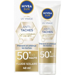 FPS NIVEA SUN Crème Visage Solaire Anti-tâches Fluide FPS 50+ NIVEA SUN le tube de 40ml