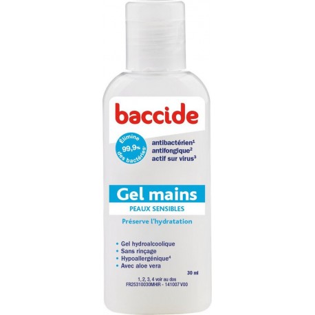 BACCIDE Gel Mains Hydroalcoolique 30ml