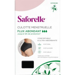 SAFORELLE Culotte Menstruelle Noire Taille 40 Flux Abondant la culotte