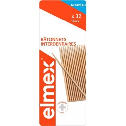 ELMEX Bâtonnets Interdentaires Bois 32 bâtonnets