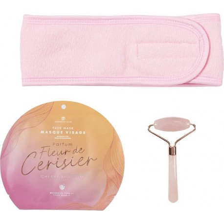 NC Coffret Soin Du Visage Fleur De Cerisier Avec Masseur Pierre De Jade Rose