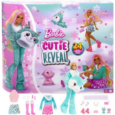 Mattel Calendrier de l'Avent Barbie Cutie Reveal