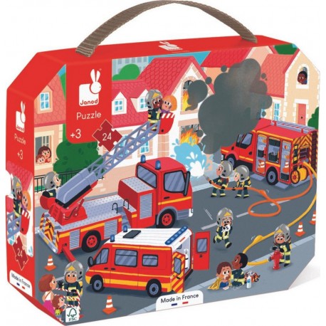 JANOD Puzzle Pompiers 24 Pièces