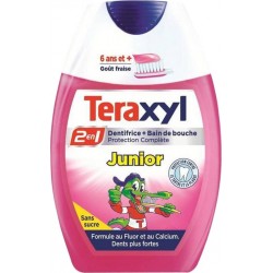 Teraxyl Dentifrice 2en1 Junior Sans Sucre goût Fraise 75ml (lot de 4)