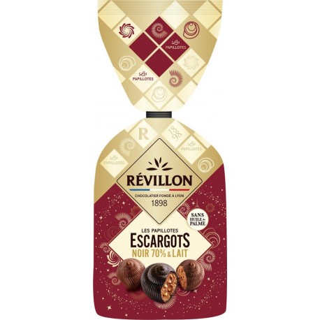 NC Escargots noir et lait Revillon Papillotes noir lait 370g