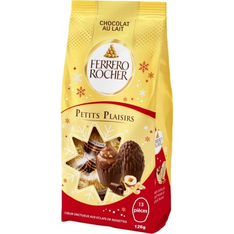 FERRERO Bouchées Chocolat au Lait Noisettes ROCHER PETITS PLAISIRS sachet 126g