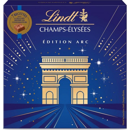 LINDT Assortiment de Chocolat Lait, noir, blanc, Champs-Elysées 231g