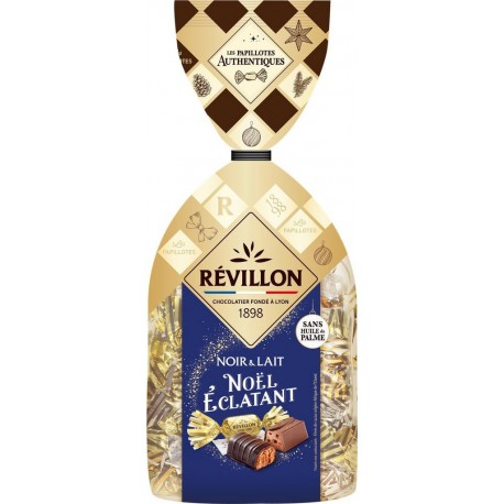 REVILLON CHOCOLATIER assortiment authentique noël éclatant noir et lait 360g