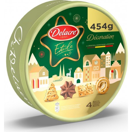 DELACRE Assortiment de Biscuits Étoile Décoration Noël 454g