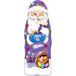 MILKA Chocolat Père Noël au Chocolat au Lait et Dragées Cacaotées Colorées le chocolat de 61g