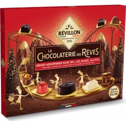 PAPILLOTES REVILLON Chocolat Grand Assortiment Noir 70% Lait Blanc Et Alcool 429g