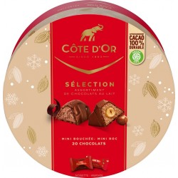 COTE OR Chocolat Séléction Mini Bochée Assortiments de Chocolat au Lait COTE D'OR 20 chocolat