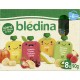 Blédina Compote Bébé Assortiments de Fruits dès 6 Mois 8x90g 720g