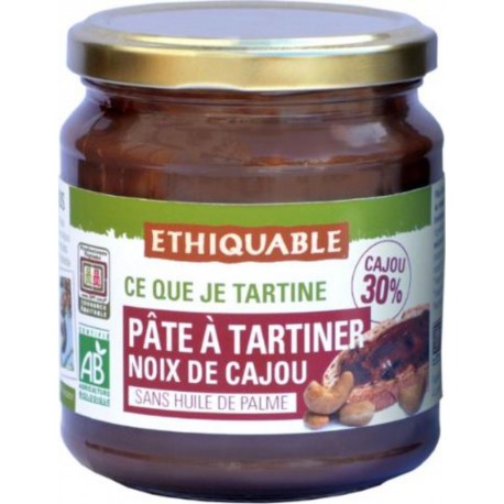 Ethiquable Pâte à tartiner Bio Cacao et noix de cajou 300g