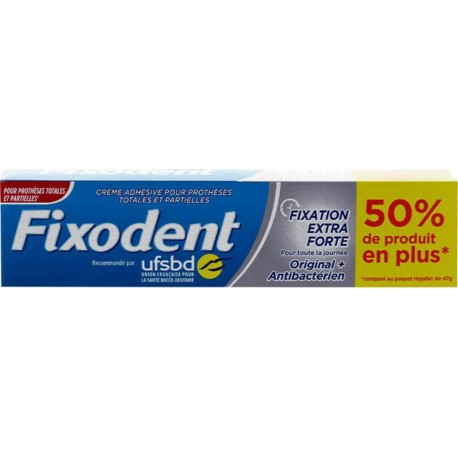 Fixodent extra forte original + antibactérien 70.5g