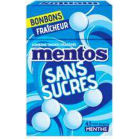 Mentos Bonbons tendres dragéifiés sans sucres goût menthe 49.5g