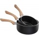 Kitchen Artist set de 3 casseroles antiadhésif 16/18/20cm noir/marron - mep115