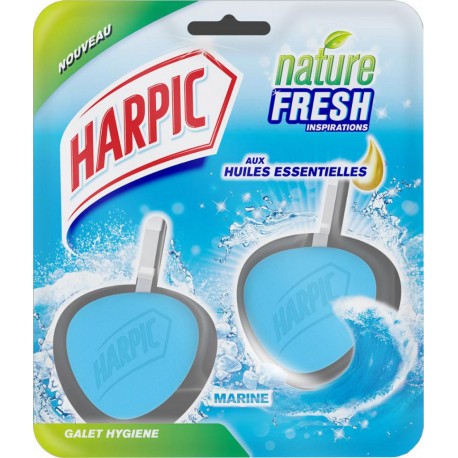 Harpic Bloc Cuvette Galet Hygiène Marine (lot de 4 soit 8 galets)