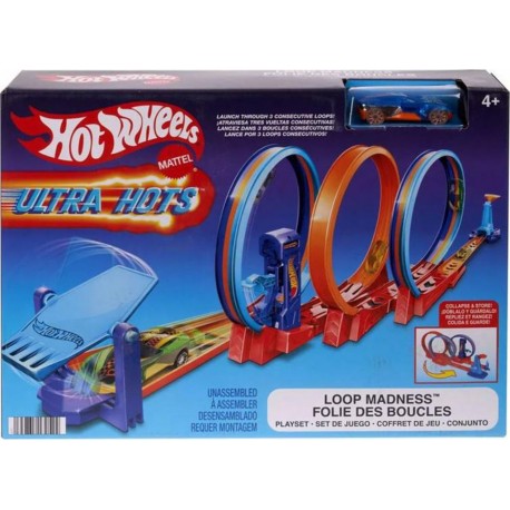 Hot Wheels Coffret Ultra Hots Looping en Folie avec 3 Loopings Dès 4 Ans HPX93