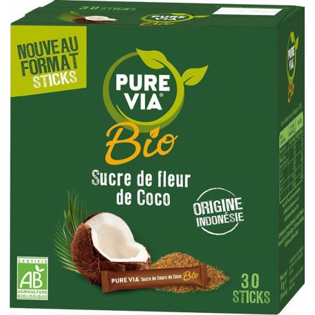 Pure Via Sucre fleur coco bio Bio 30 sticks