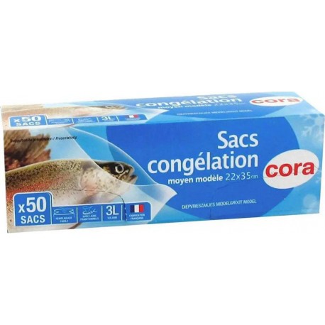 Cora Sacs congélation moyen modèle 3L x50 sacs