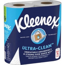 KLEENEX ULTRA-CLEAN ESSUIE-TOUT 2 ROULEAUX MAXI XL (lot de 3 soit 6 rouleaux)