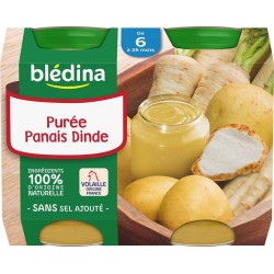 Blédina Purée Panais Dinde (de 6 à 36 mois) par 2 pots de 200g (lot de 8 soit 16 pots)