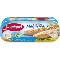 Saupiquet Filets de Maquereaux au Vin Blanc et aux Aromates Format Familial 235g