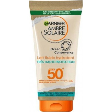 GARNIER AMBRE SOLAIRE Lait Protection Solaire Fluide Hydratant FPS50+ 175ml