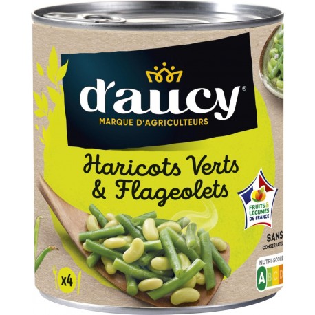 D'aucy HARICOTS Haricots verts & Flageolets 490g