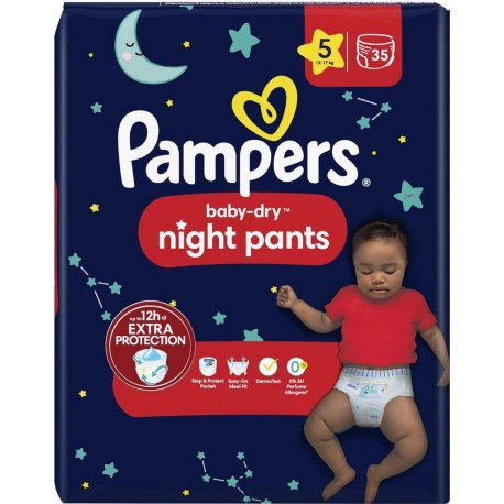Pampers Couches culottes Taille 5 12-17Kg baby-dry nuit x36