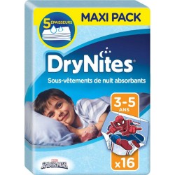 Huggies DryNites Sous-Vêtements de Nuit Absorbants (garçon 3-5ans) x16 (lot de 2 soit 32 sous-vêtements)