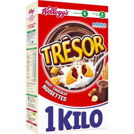 Kellogg's Kellogg’s Trésor Chocolat Noisettes Méga Format 1Kg (lot de 3)