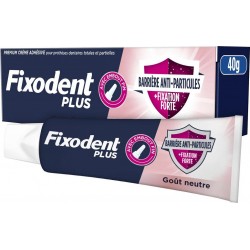 FIXODENT Crème Adhésive pour Prothèses Barrière Anti-Particules + Fixation Forte 40g