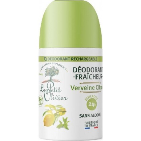 LE PETIT OLIVIER VERVEINE CITRON DEODORANT ROLL ON SANS ALCOOL 24H VERVEINE 50ml