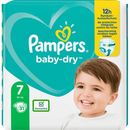 Pampers Couches Baby Dry Taille 7 15Kg+ x31