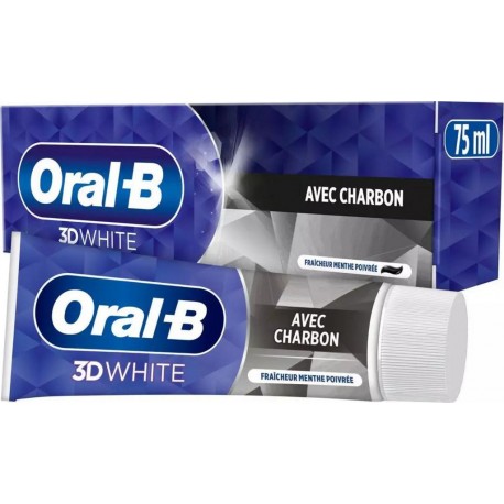 Oral-B Oral B Dentifrice au charbon menthe poivrée 3D white 75ml