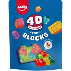 AMOS AMOS AMOS Bonbon kids blocks goût fruit AMOS 140g