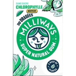 MILLIWAYS MILLIWAYS MILLIWAYS Chewing-gum Chlorophylle sans sucres MILLIWAYS 30 dragées
