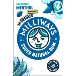 MILLIWAYS MILLIWAYS MILLIWAYS Chewing Gum Menthol Eucalyptus Sans Sucre MILLIWAYS 30 dragées