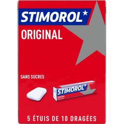 STIMOROL STIMOROL STIMOROL Chewing-gum Menthe-Réglisse sans sucres STIMOROL les 5 étuis de 10 dragées 70g