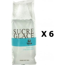 Giraudon Lot 6x Sucre Glace Paquet 1Kg les 6 unités de 1.0Kg