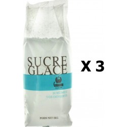 Giraudon Lot 3x Sucre Glace Paquet 1Kg les 3 unités de 1.0Kg
