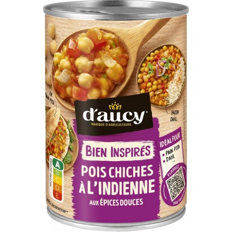 AUCY Pois chiches à l'indienne D' 400g
