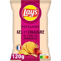 LAY Chips Recette Paysanne saveur Sel et Vinaigre de cidre de Normandie 'S 120g