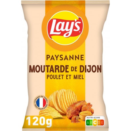 LAY Chips Recette Paysanne saveur Poulet moutarde de Dijon et Miel 'S 120g